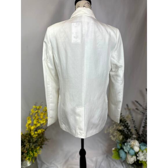 Piombo Womens Double Breasted Blazer White 10 - Picture 12 of 14